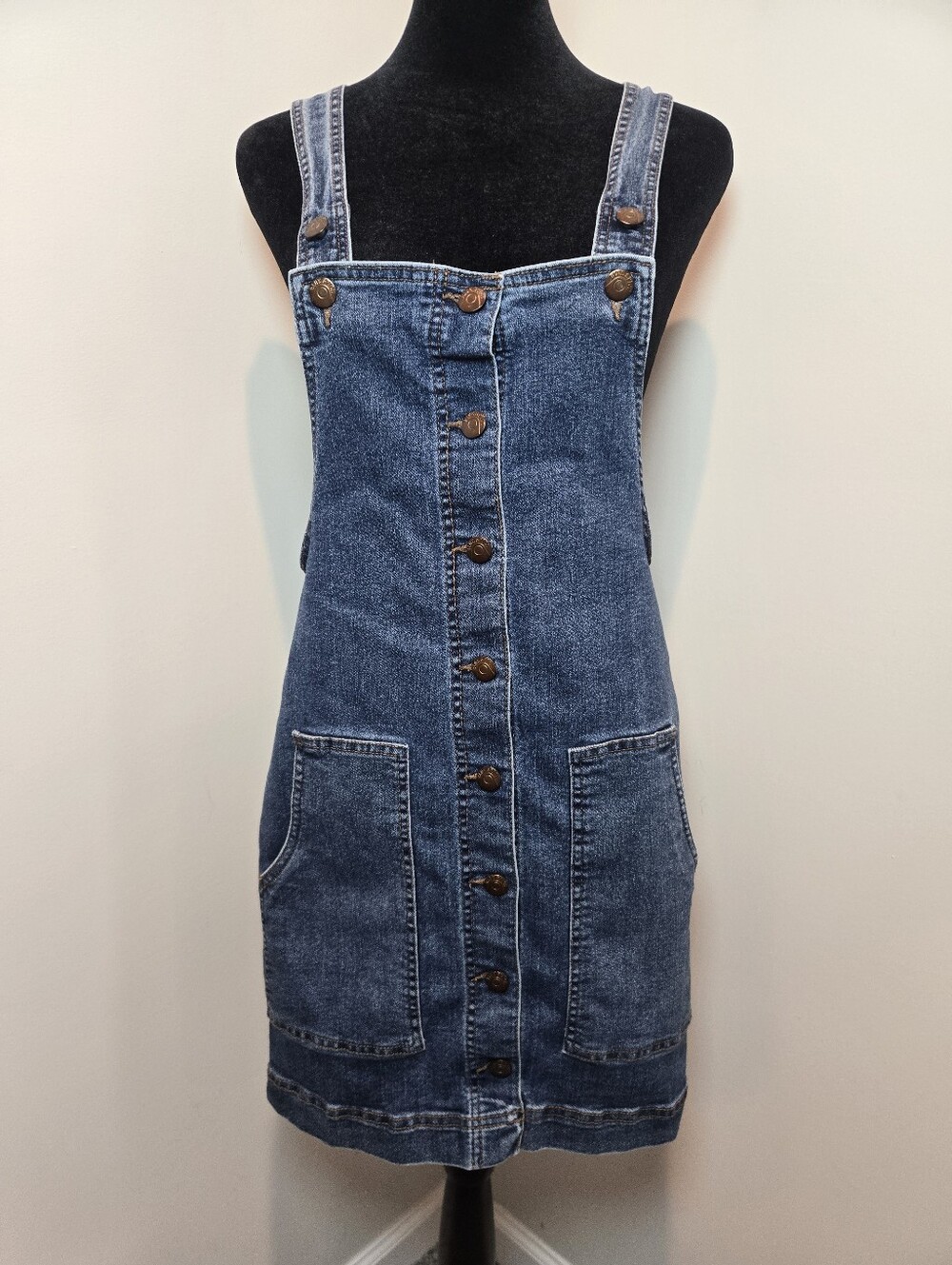 Blue Spice Denim Overall Dress Medium Jean Jumper Y2k 90s